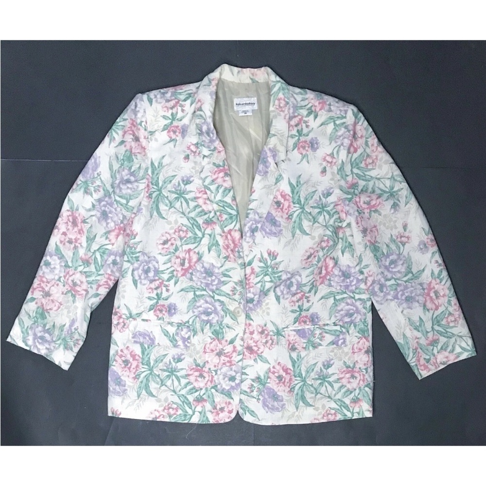 Vintage Floral Blazer Jacket Size 18 Grandma Granny Fairy Cottage Core Romance
